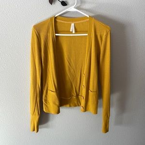 Mustard button up sweater